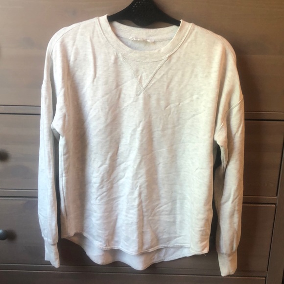 Workshop cream/beige hi-low crew sweater - Picture 1 of 2
